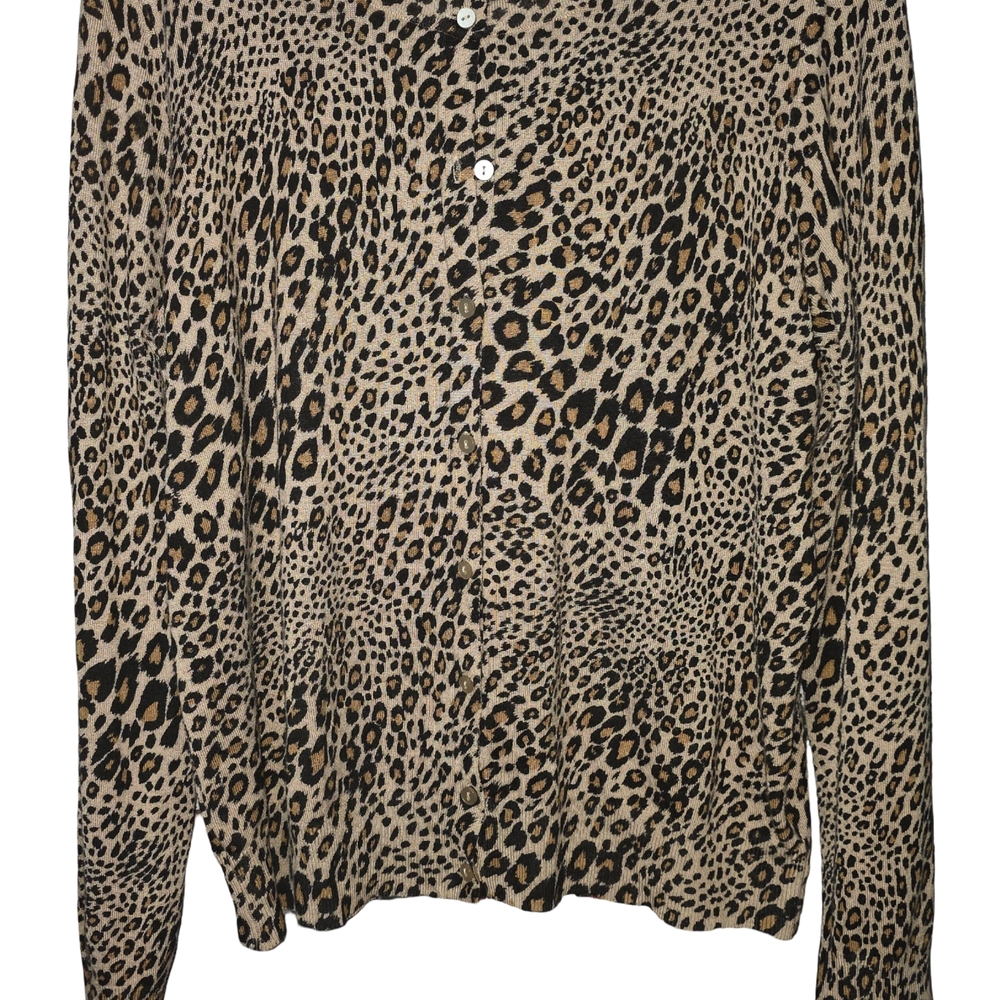 Leopard Print Button-Up Blouse